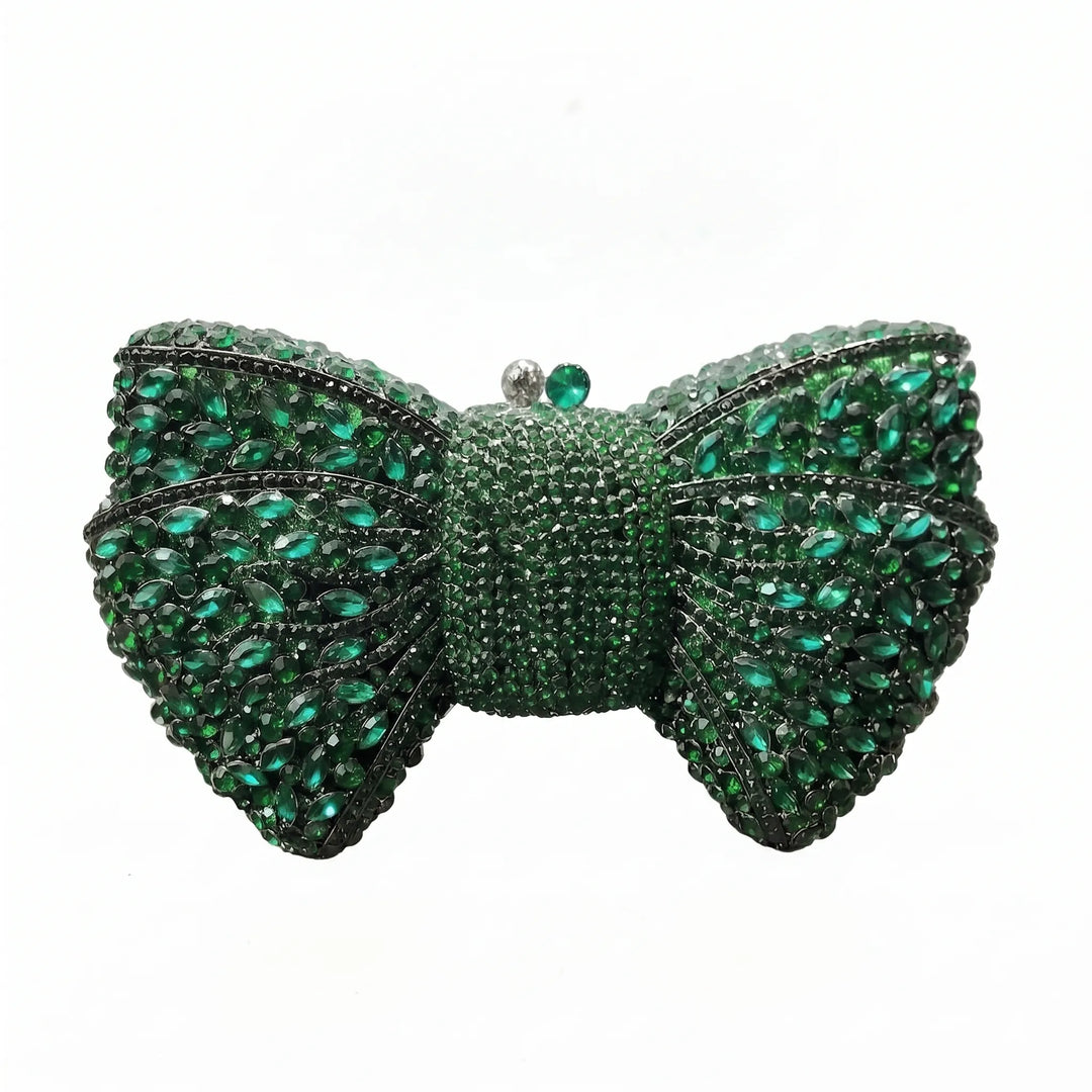 Sparkling Bow-Shaped Evening Clutch - Bovena