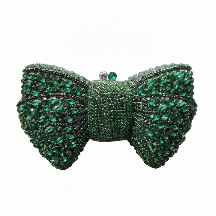 Sparkling Bow-Shaped Evening Clutch - Bovena