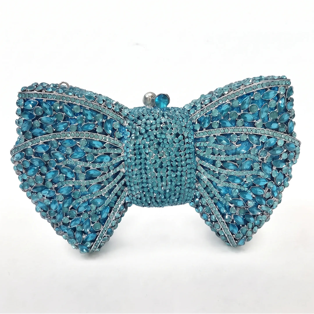 Sparkling Bow-Shaped Evening Clutch - Bovena