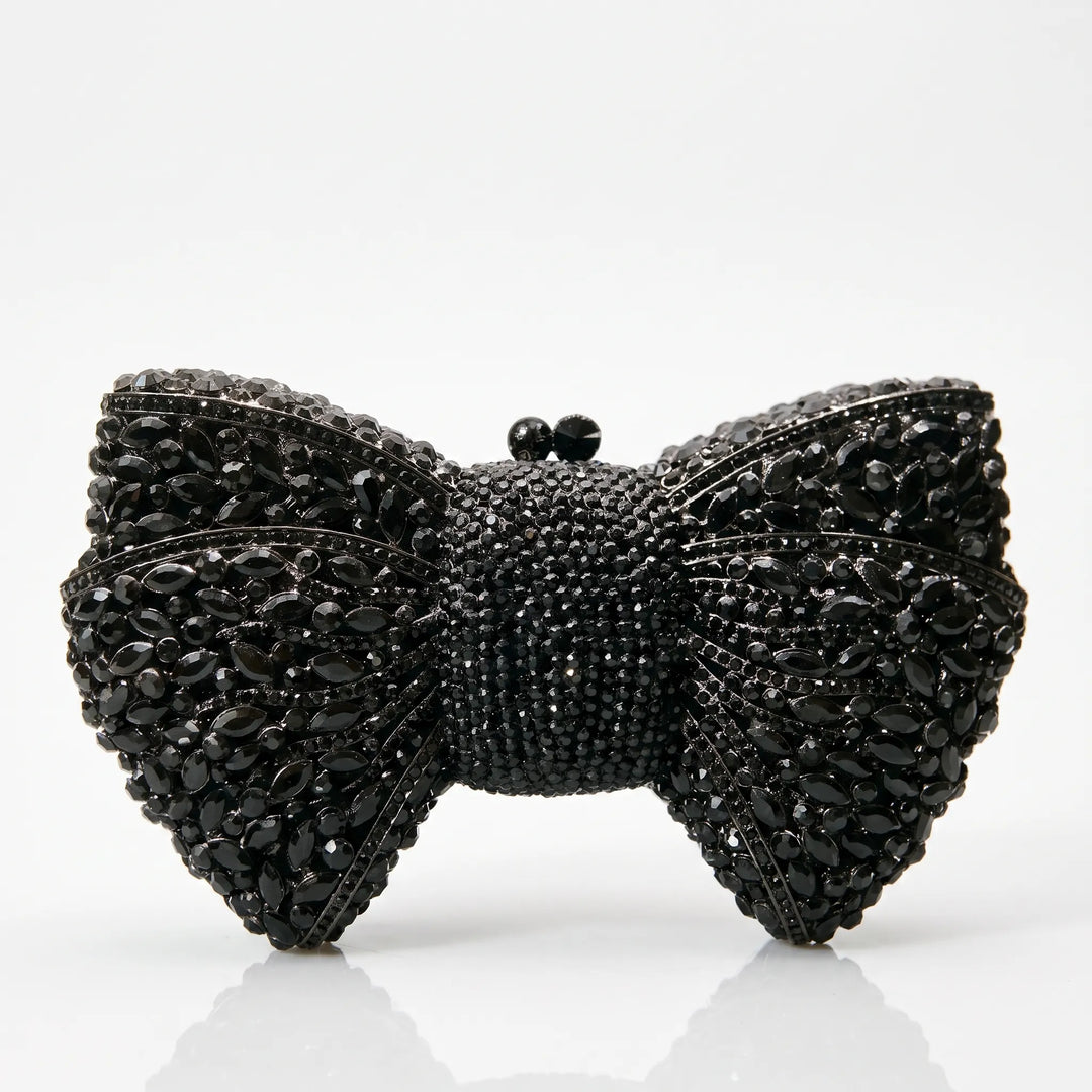 Sparkling Bow-Shaped Evening Clutch - Bovena