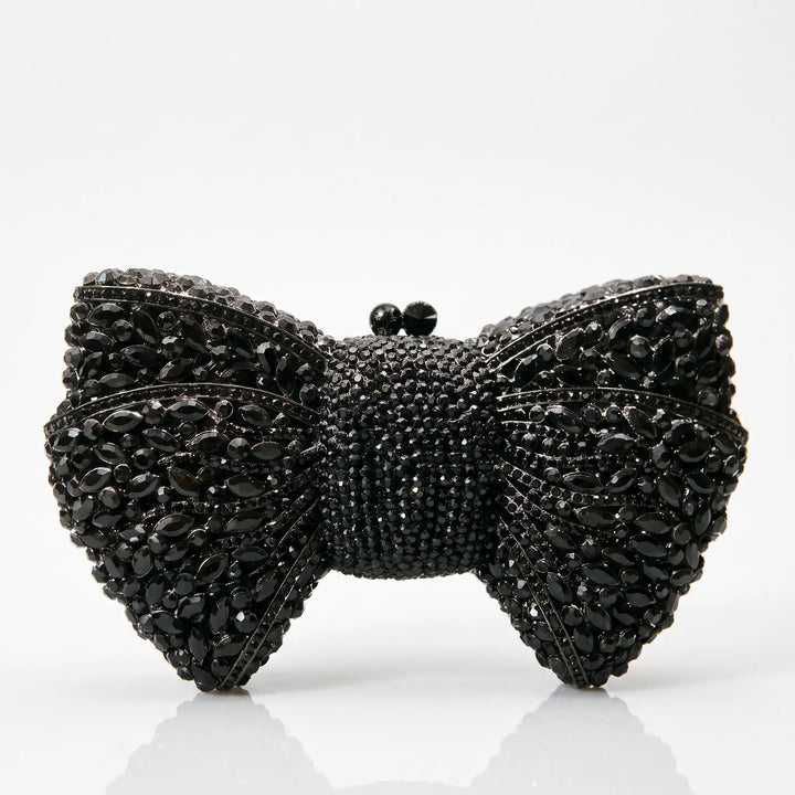 Sparkling Bow-Shaped Evening Clutch - Bovena