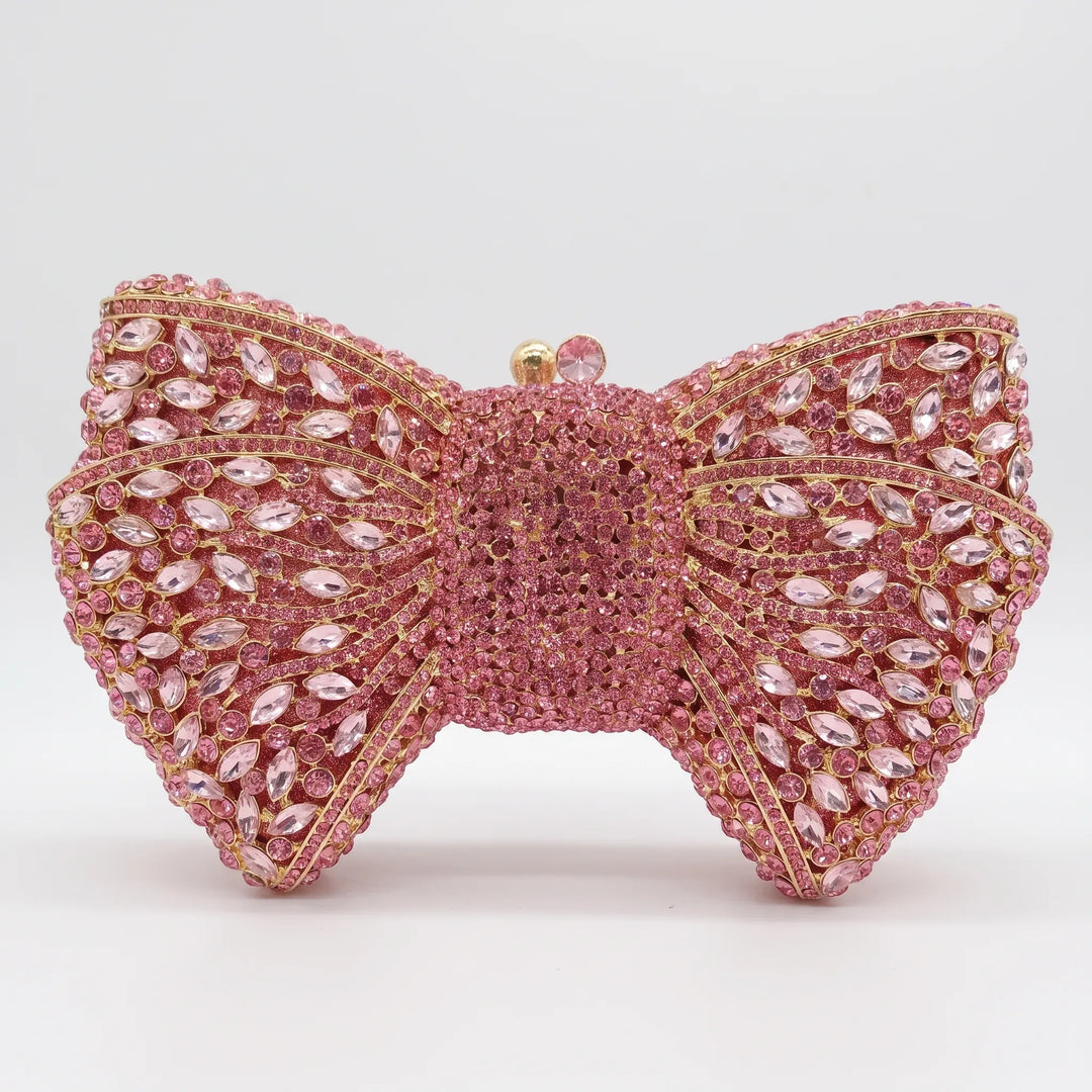 Sparkling Bow-Shaped Evening Clutch - Bovena