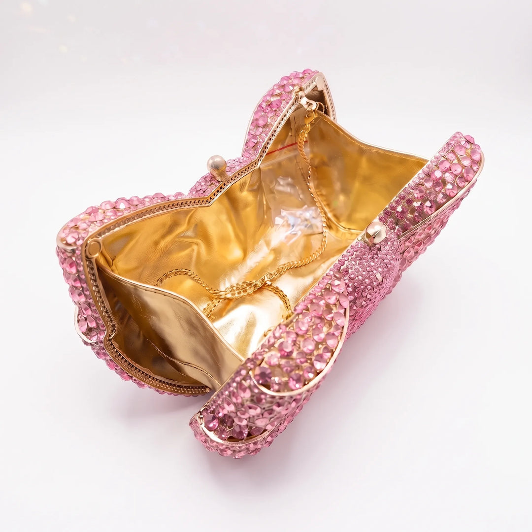 Sparkling Bow-Shaped Evening Clutch - Bovena