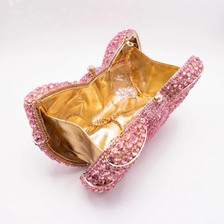 Sparkling Bow-Shaped Evening Clutch - Bovena