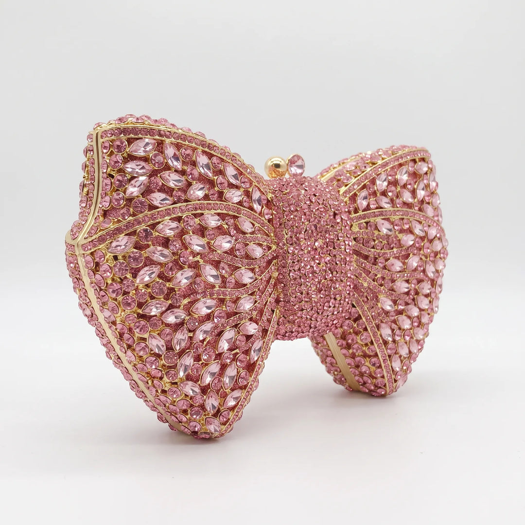 Sparkling Bow-Shaped Evening Clutch - Bovena