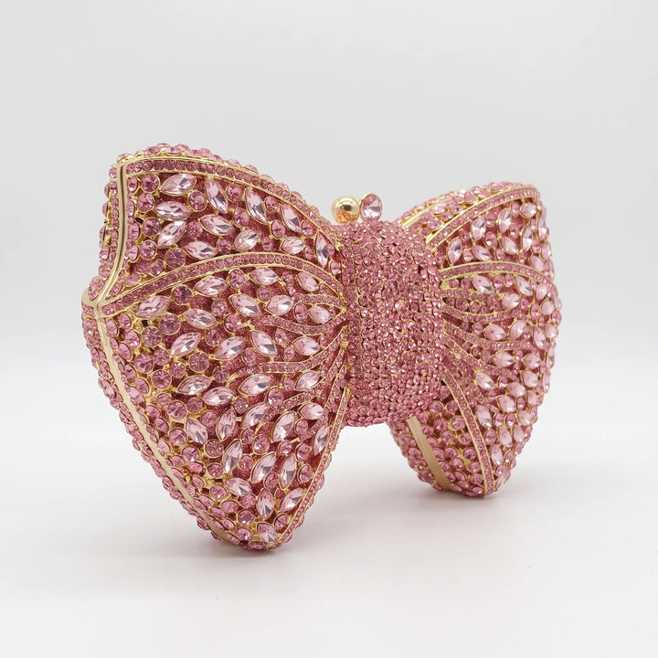 Sparkling Bow-Shaped Evening Clutch - Bovena