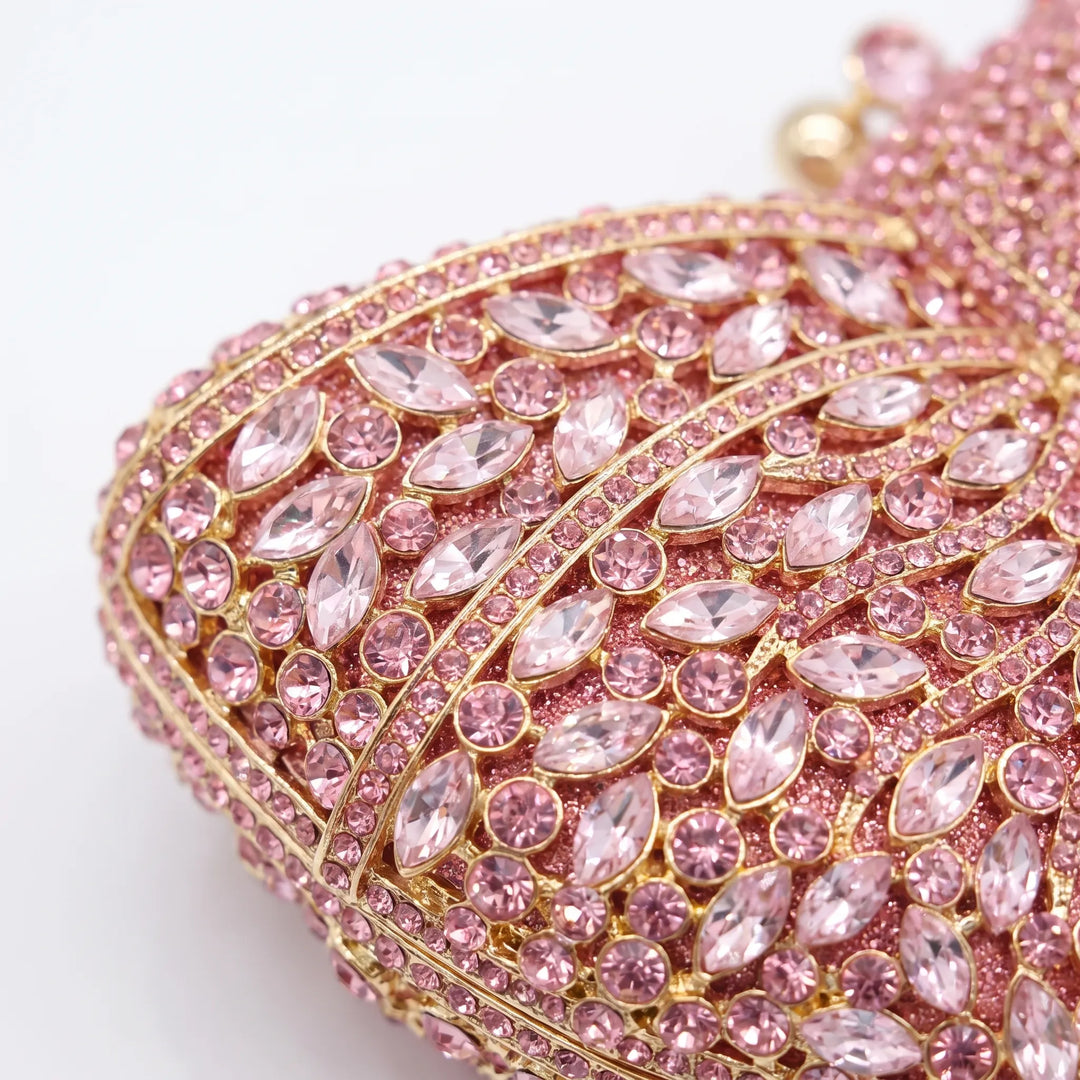Sparkling Bow-Shaped Evening Clutch - Bovena
