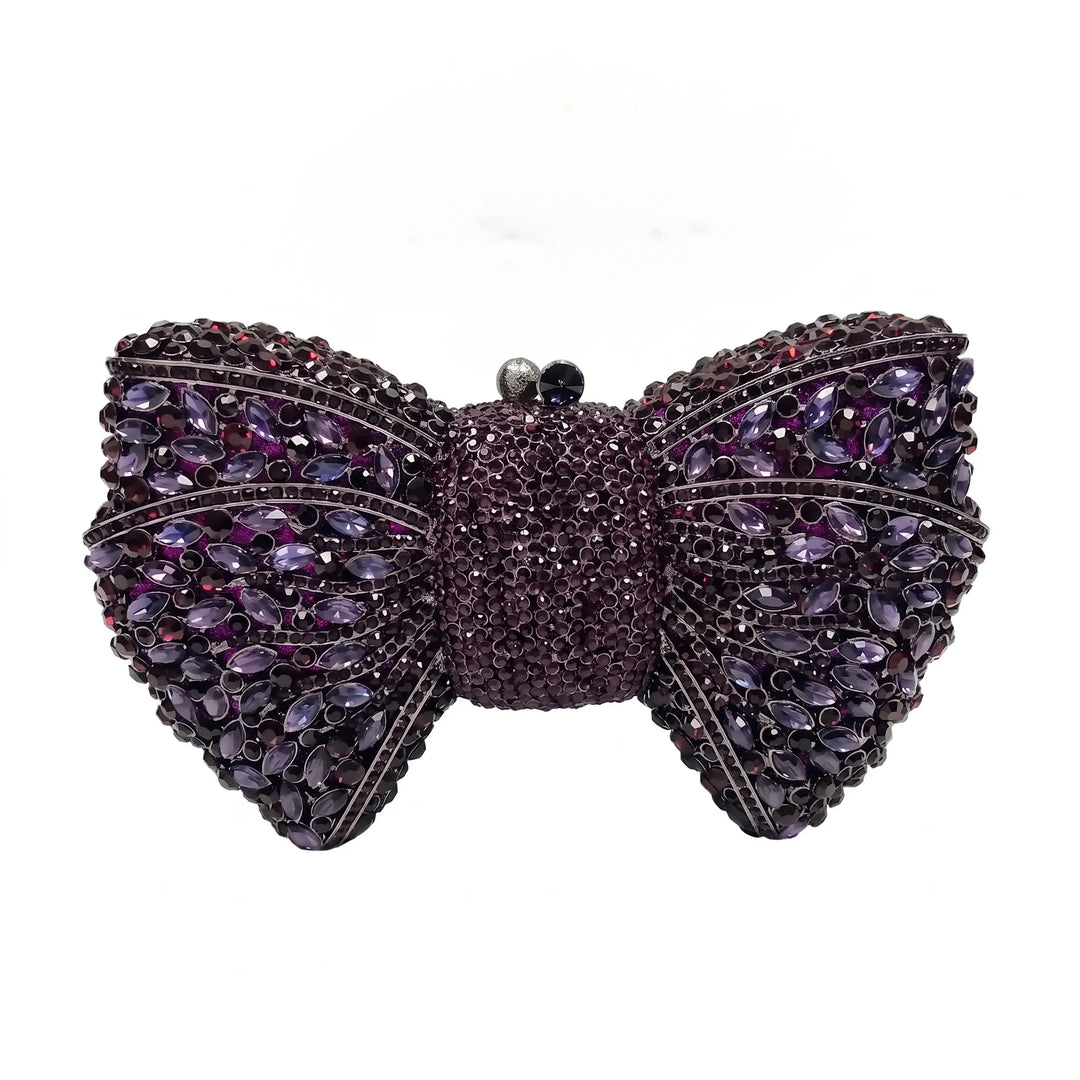 Sparkling Bow-Shaped Evening Clutch - Bovena