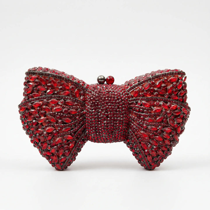 Sparkling Bow-Shaped Evening Clutch - Bovena