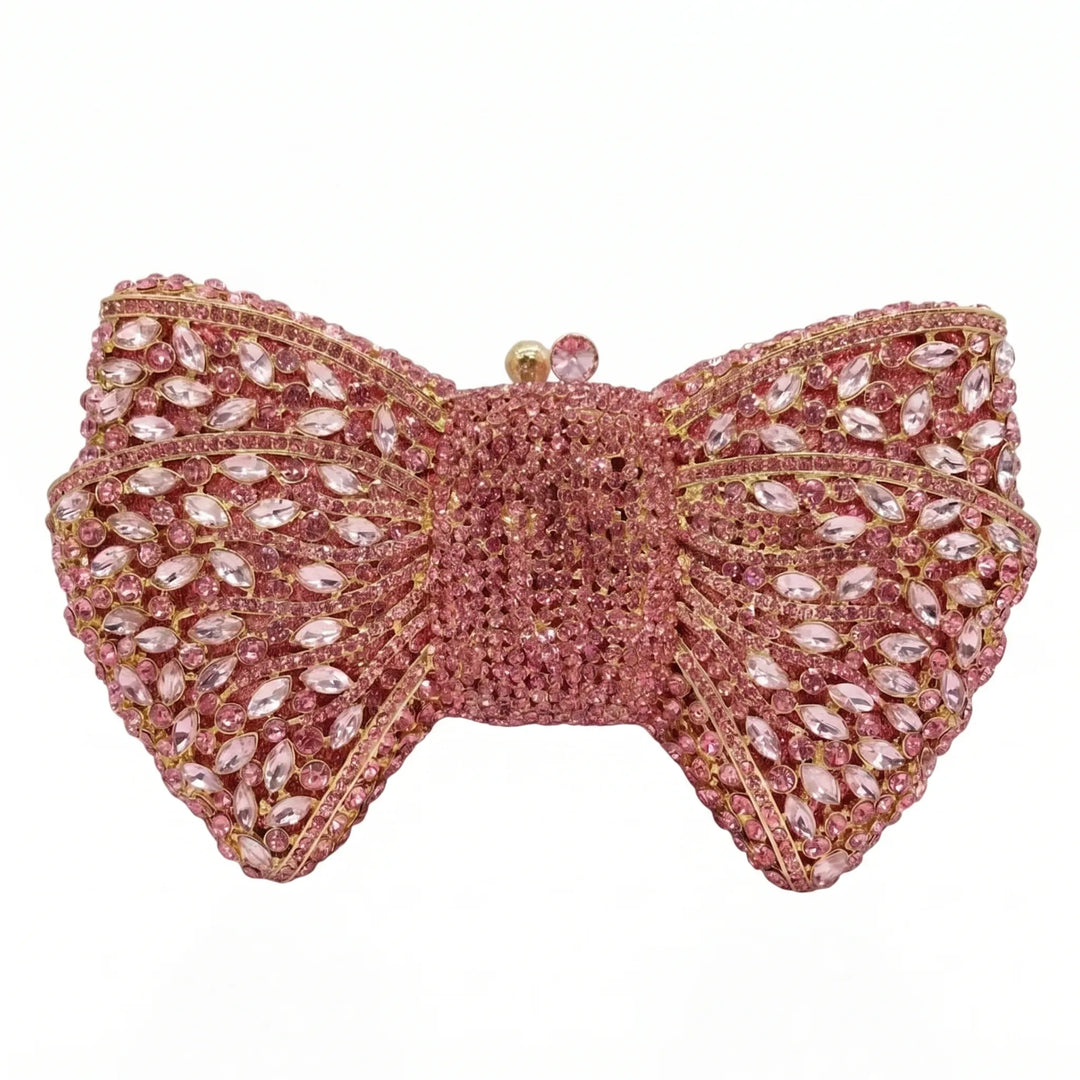 Sparkling Bow-Shaped Evening Clutch - Bovena