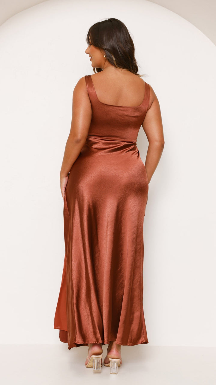 Square Neck Ruched Maxi Dress - Daisy