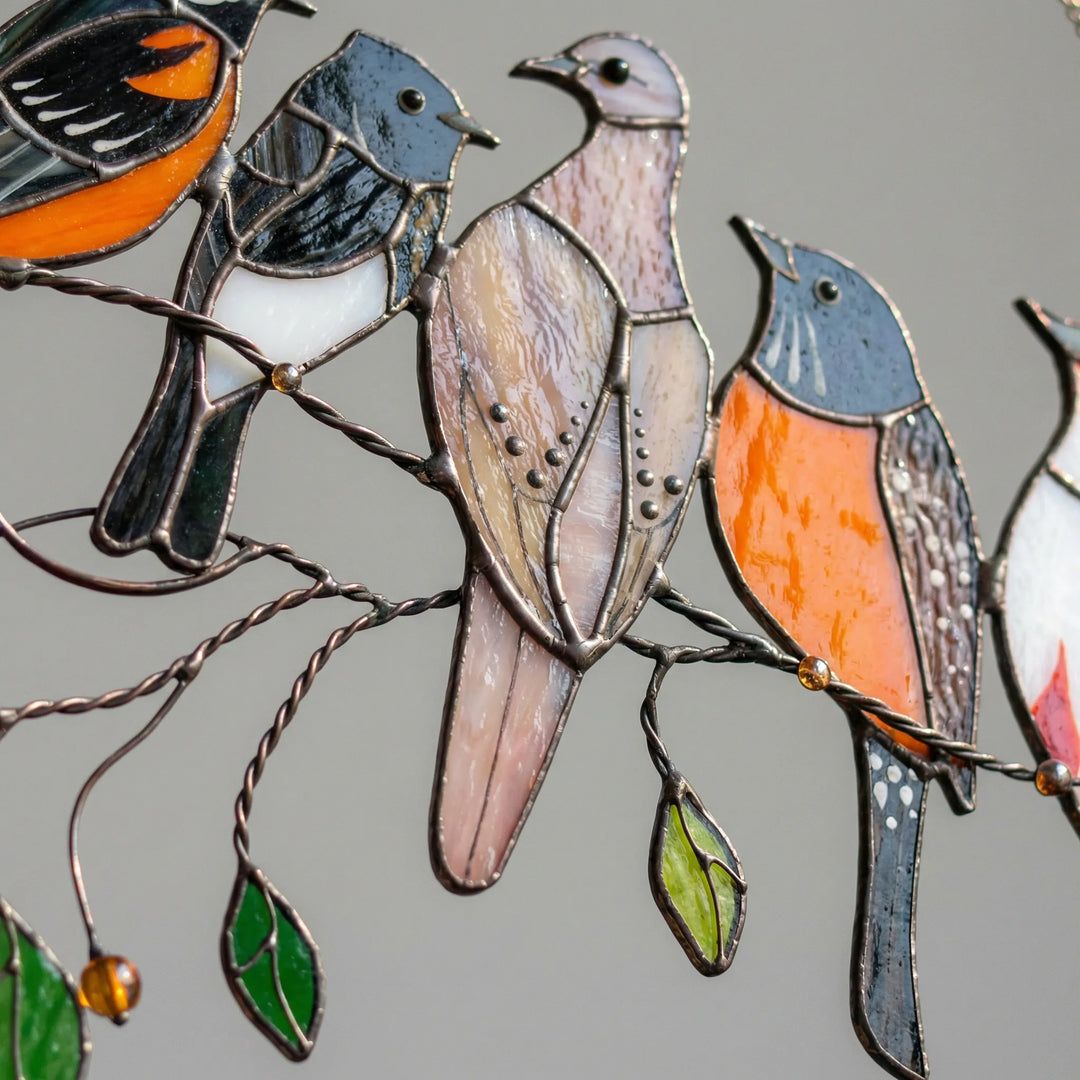Stained Glass Bird Suncatcher - AureliaBirds
