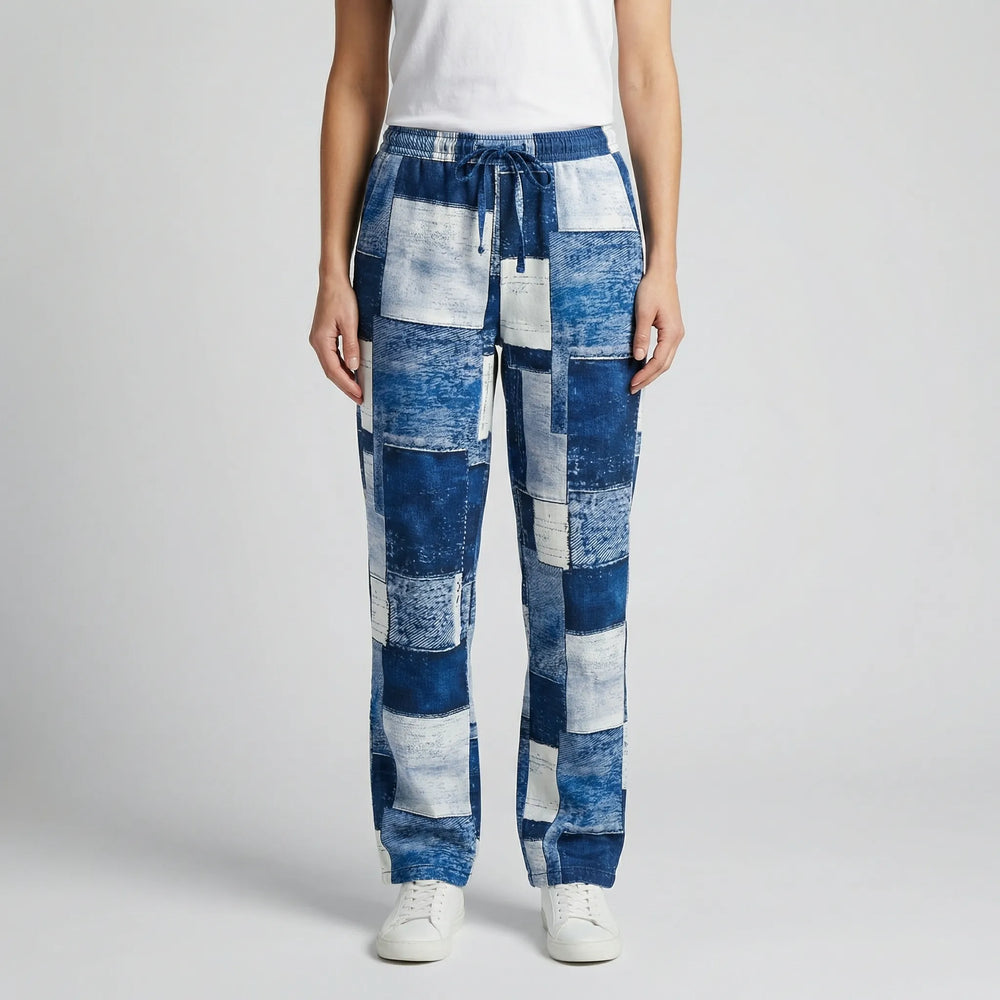 Straight-Leg Printed Casual Pants - Lucia