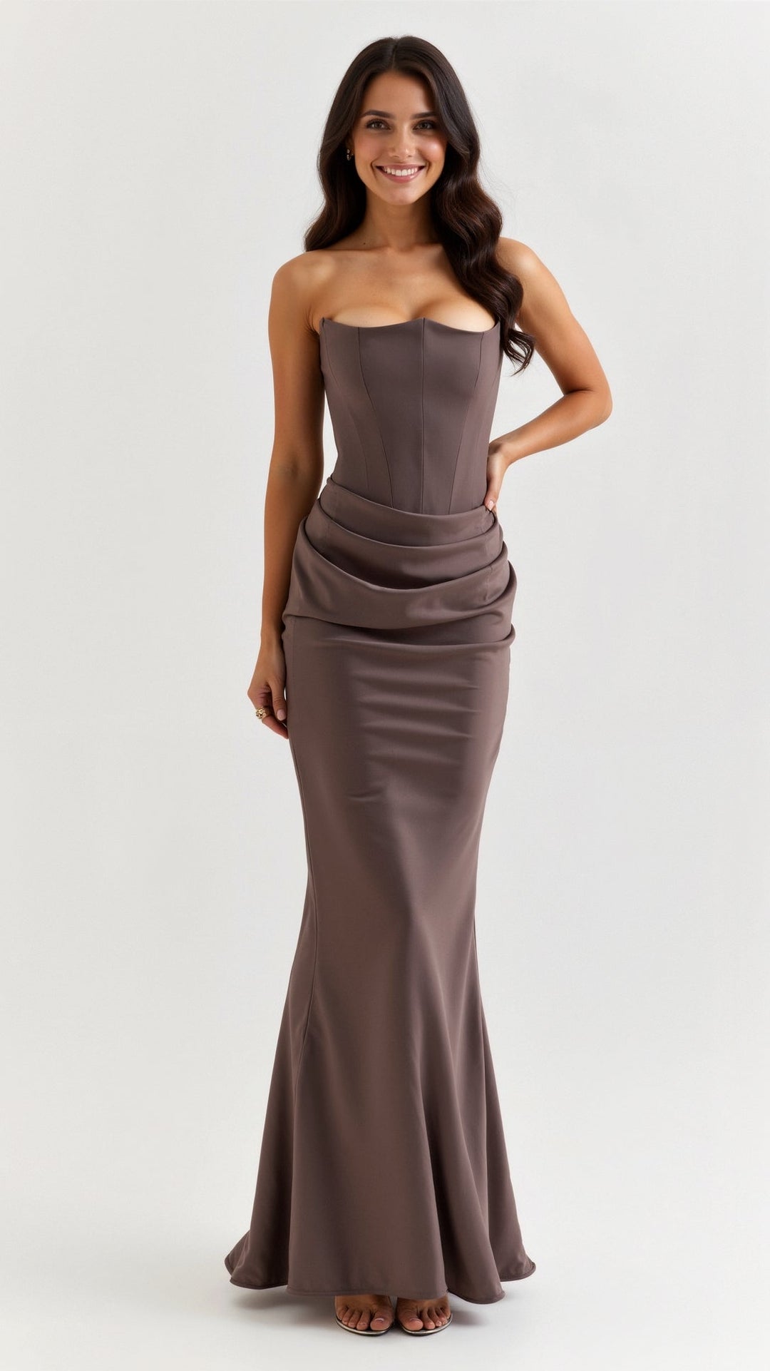 Strapless Fitted Column Maxi Dress - Whitney