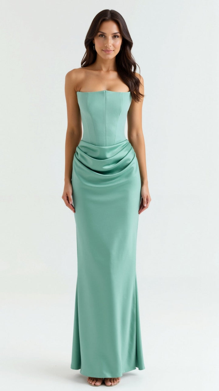 Strapless Fitted Column Maxi Dress - Whitney