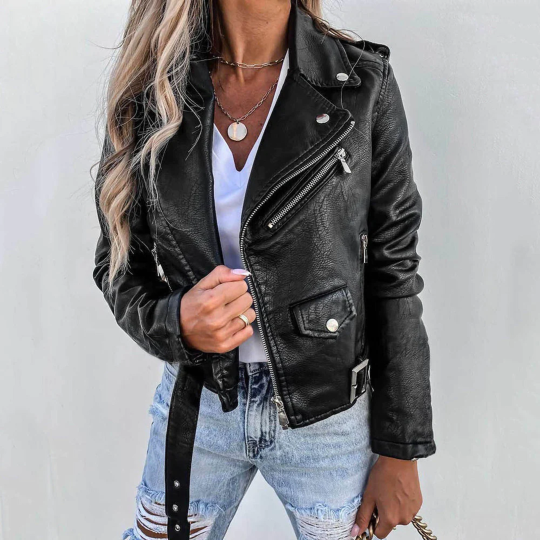 Structured Classic Biker Jacket - Zoe