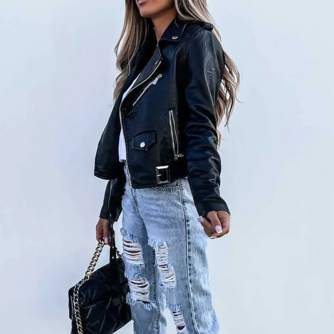 Structured Classic Biker Jacket - Zoe