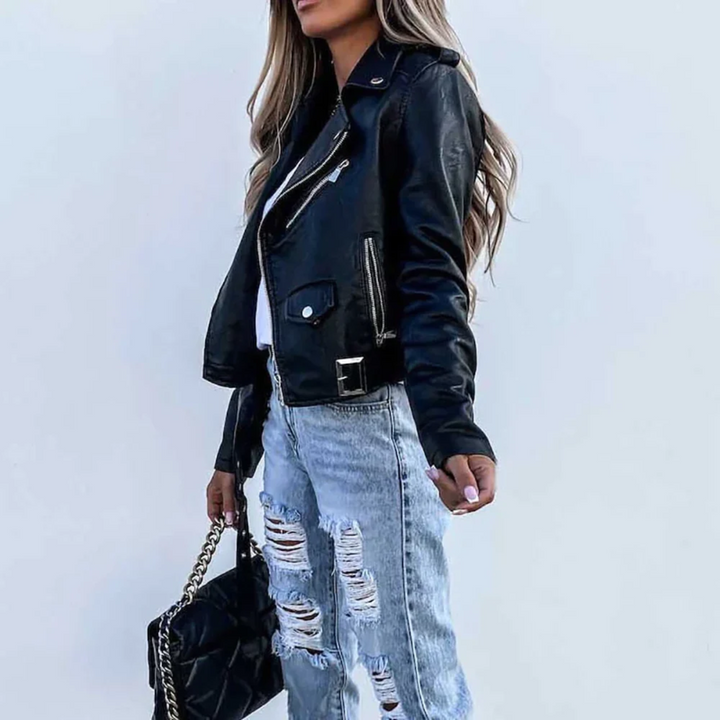 Structured Classic Biker Jacket - Zoe
