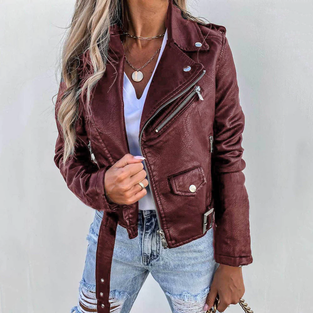 Structured Classic Biker Jacket - Zoe
