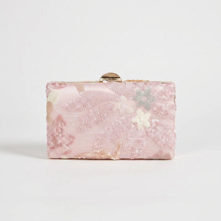 Structured Floral Evening Clutch - Blusheta