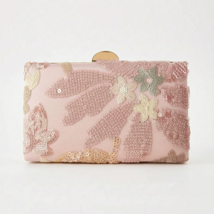 Structured Floral Evening Clutch - Blusheta