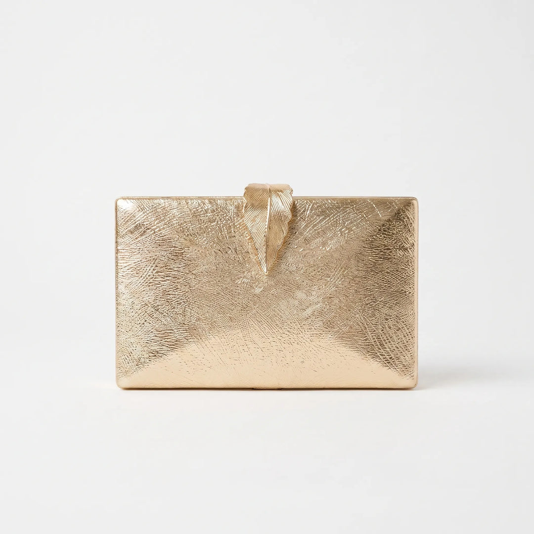 Structured Gold Evening Clutch - Nyktis
