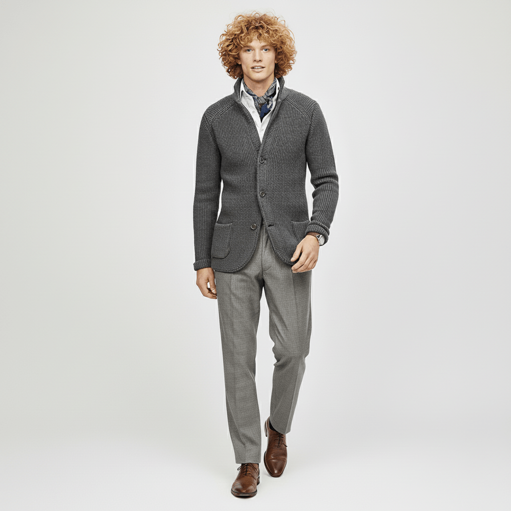 Strukturierter Strickjacke Mit Langen Ärmeln - Lennox