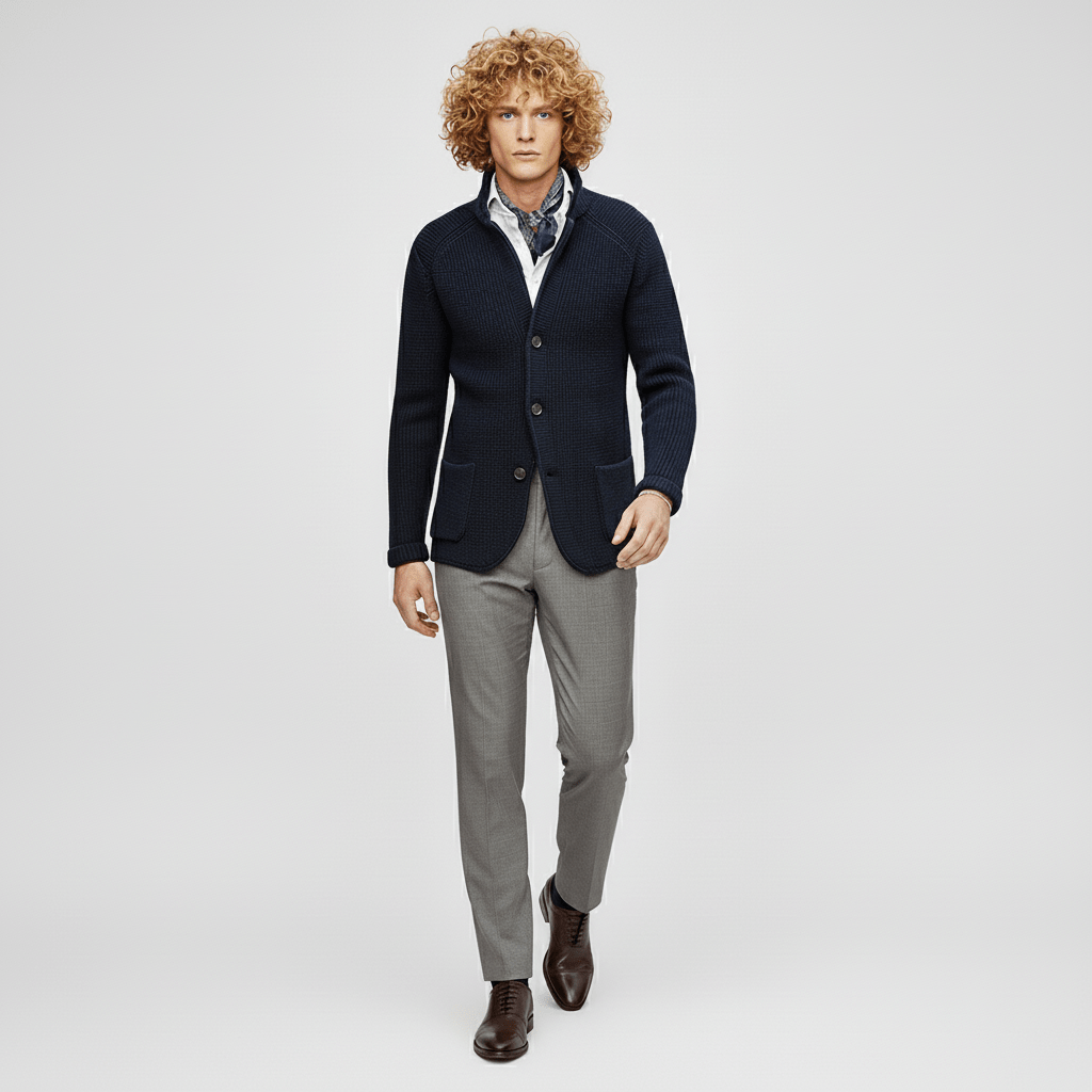 Strukturierter Strickjacke Mit Langen Ärmeln - Lennox