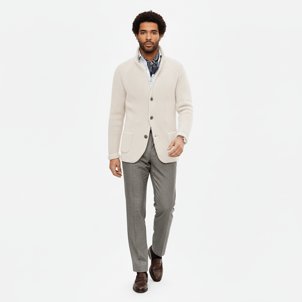 Strukturierter Strickjacke Mit Langen Ärmeln - Lennox
