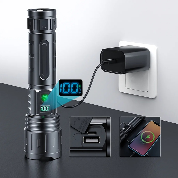 Tactical Rechargeable LED Flashlight - Zyxen
