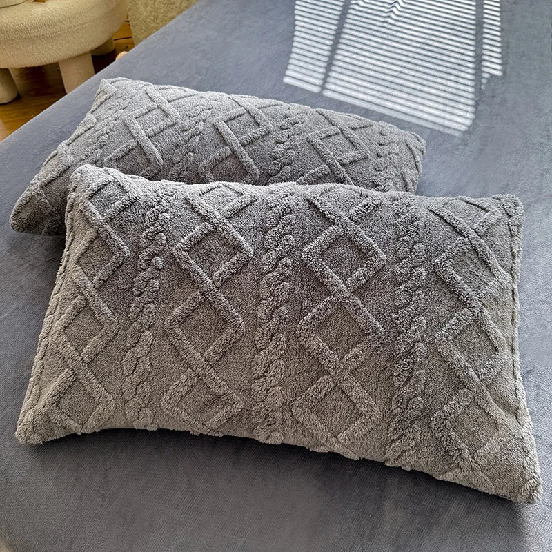 Textured Tufted Standard Pillow Cases - PlushNest