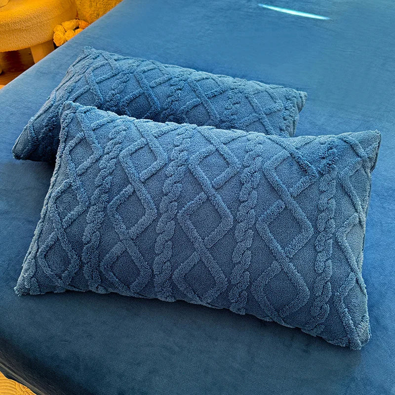 Textured Tufted Standard Pillow Cases - PlushNest