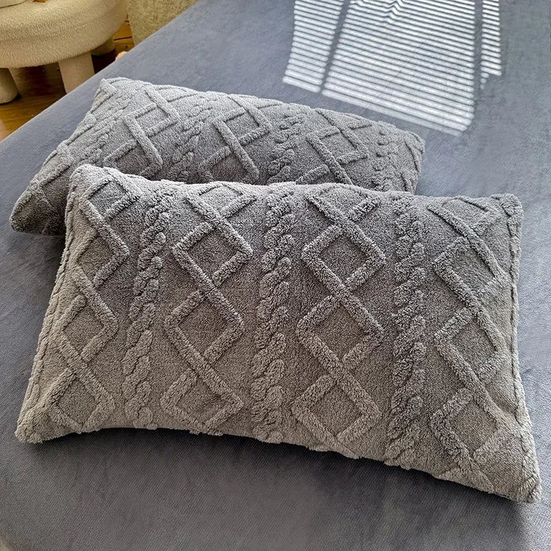 Textured Tufted Standard Pillow Cases - PlushNest