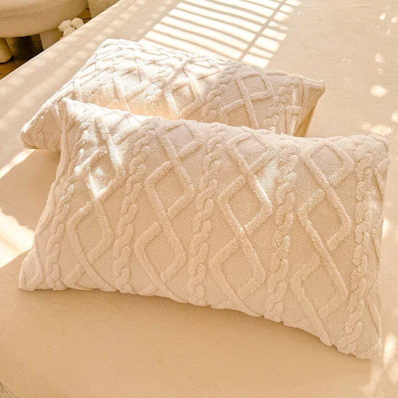 Textured Tufted Standard Pillow Cases - PlushNest