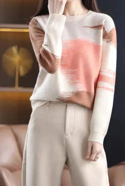 Trendy ladies' jumper with autumn color gradient – Amaris
