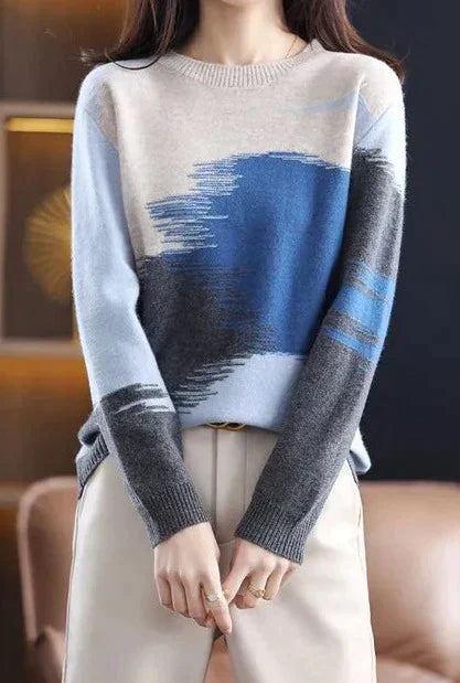 Trendy ladies' jumper with autumn color gradient – Amaris