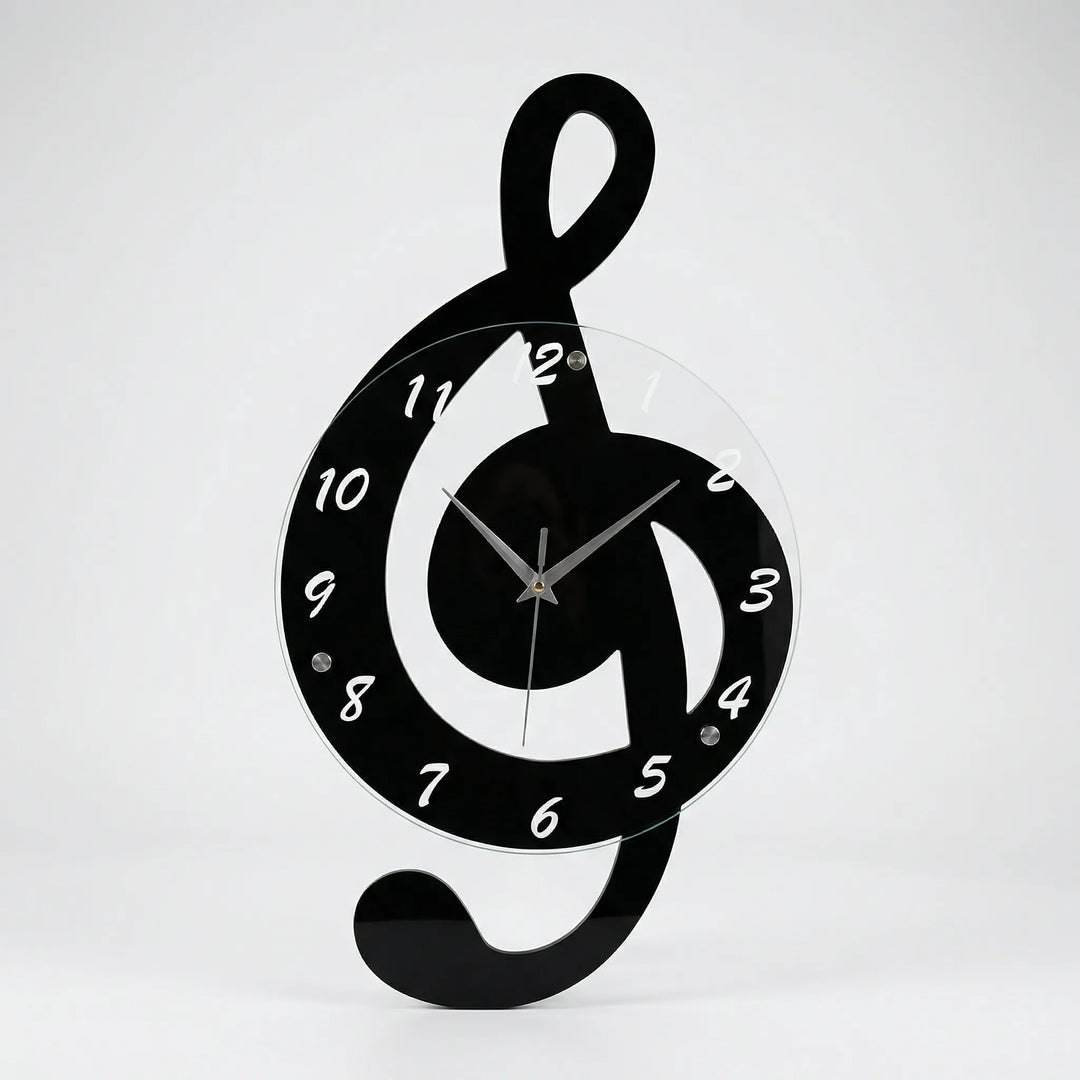 Treble Clef Shaped Decorative Wall Clock - Clefora