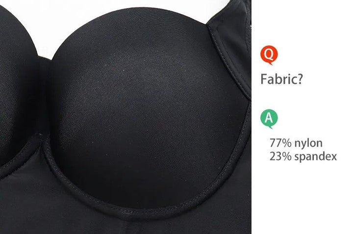 Schwarzer BH, 77% Nylon, 23% Spandex, glatte Oberfläche, nahtlos, Damenunterwäsche.