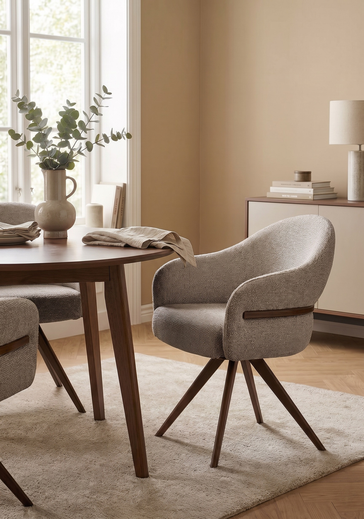 Upholstered Swivel Dining Chair - Alvora