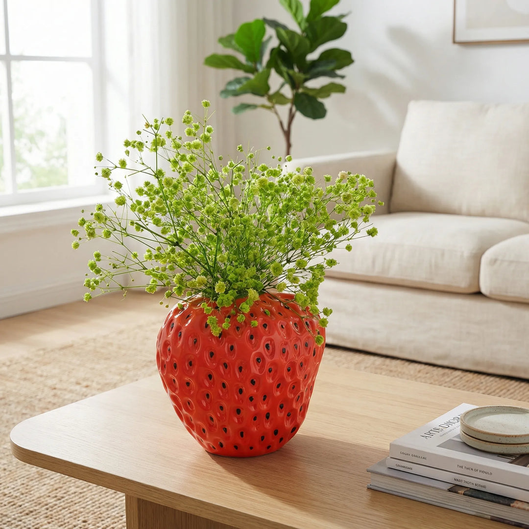 Vaas In Aardbeivorm Met Retro-Uitstraling - Strawform