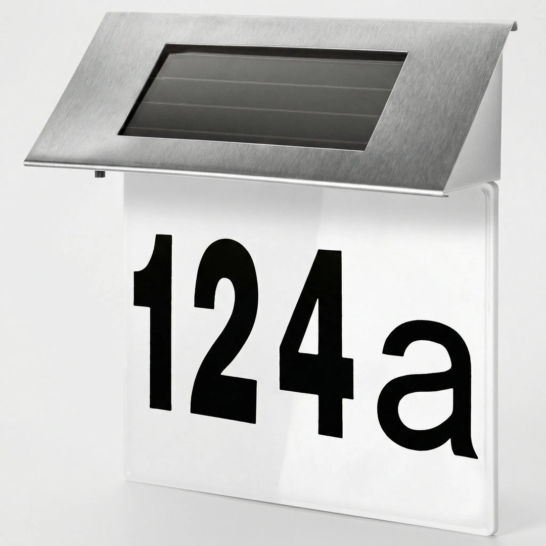 Verlicht Huisnummerbord Op Zonne-Energie Voor Buiten - Lumicipher