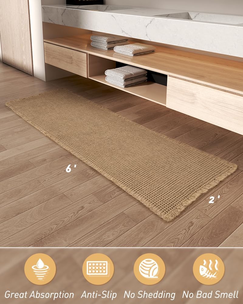 Waffle Textured Bath Runner - Texturra