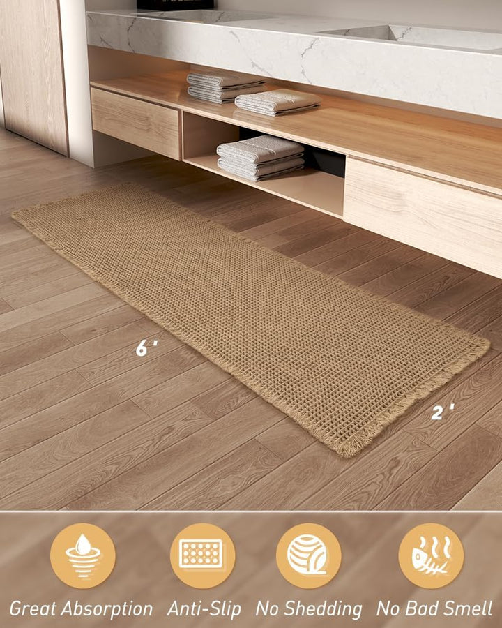 Waffle Textured Bath Runner - Texturra