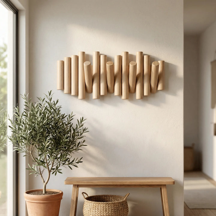 Wandgemonteerde Hakenrail In Scandinavische Stijl - Hangvelo