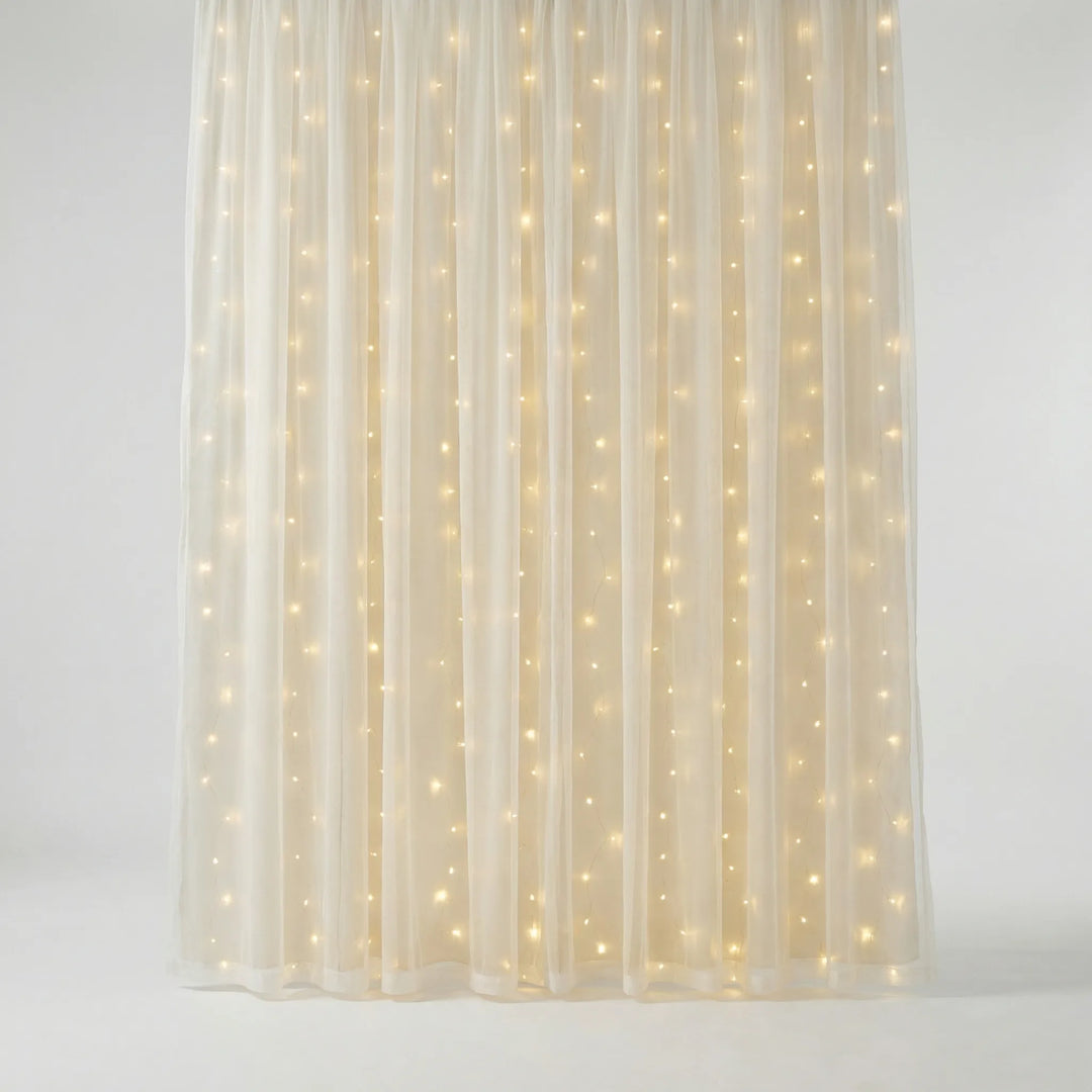 Warm Wit LED-Lichtgordijn Voor Binnen En Buiten - Glowdrop