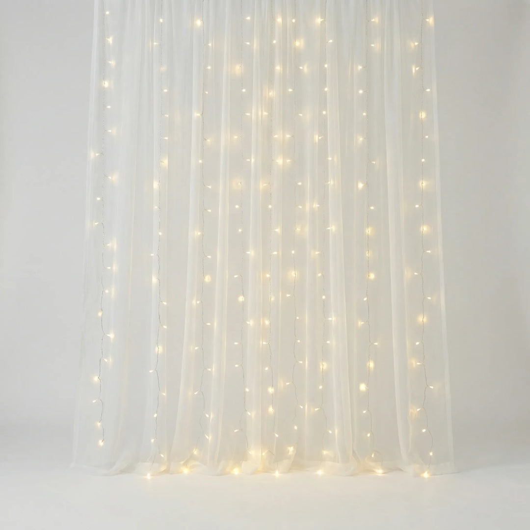 Warm Wit LED-Lichtgordijn Voor Binnen En Buiten - Glowdrop