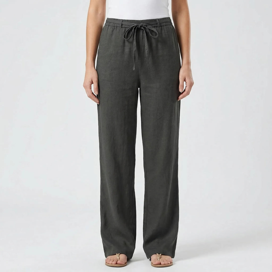 Wide-Leg Tie-Waist Women's Trousers - Laverne