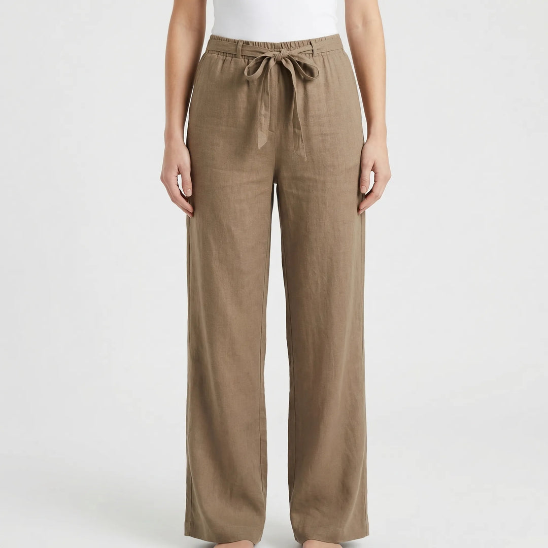 Wide-Leg Tie-Waist Women's Trousers - Laverne