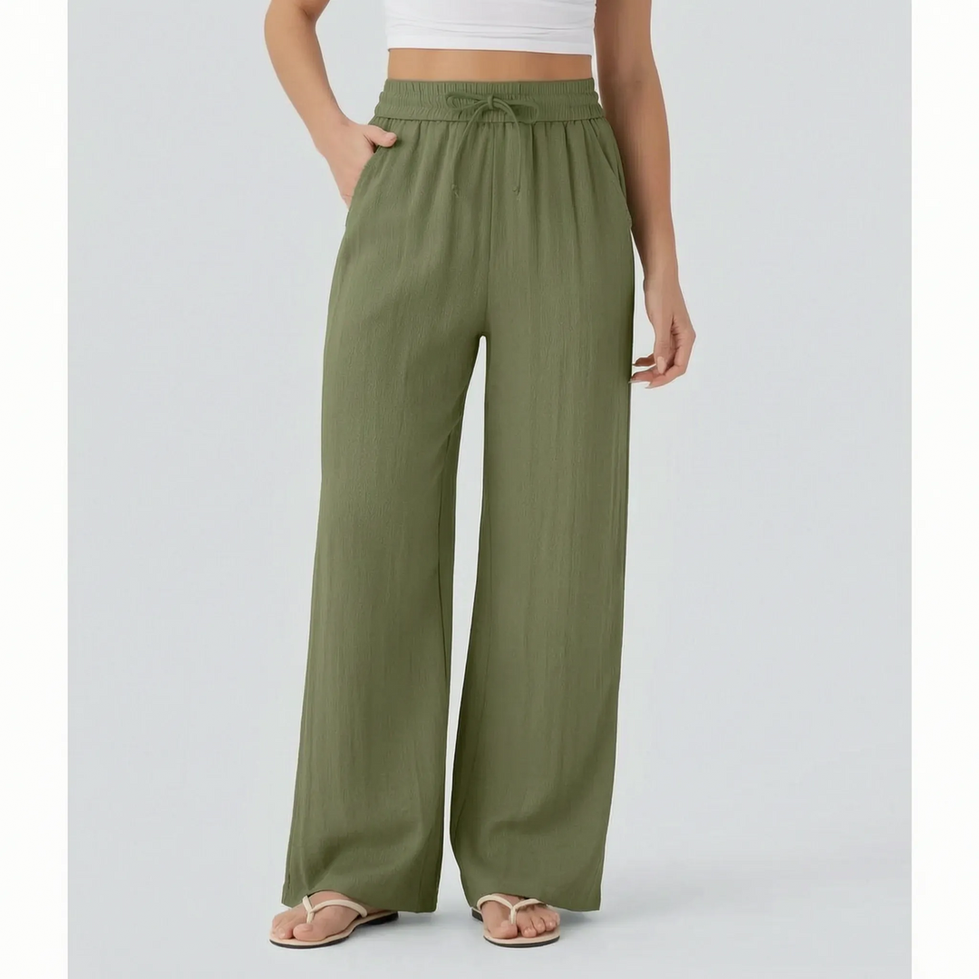 Wide Leg Casual Trousers - Peggy