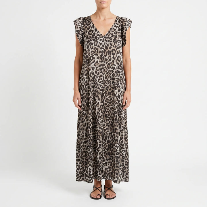 Wide Leg Leopard Print Jumpsuit - Sabrina